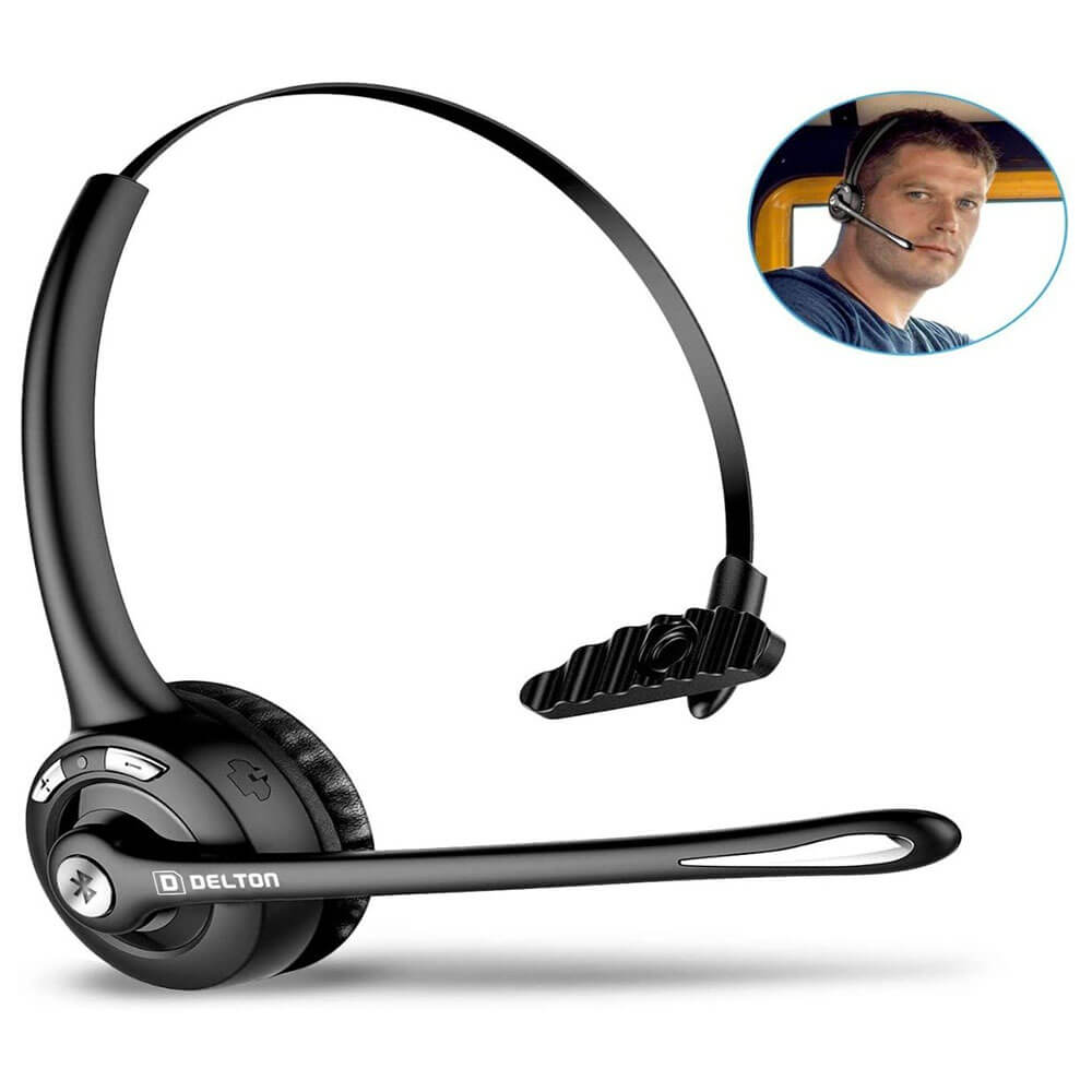 Delton Over the Head Bluetooth Wireless Headset Hands Free Mic Battery with 18 Hours Talk Time