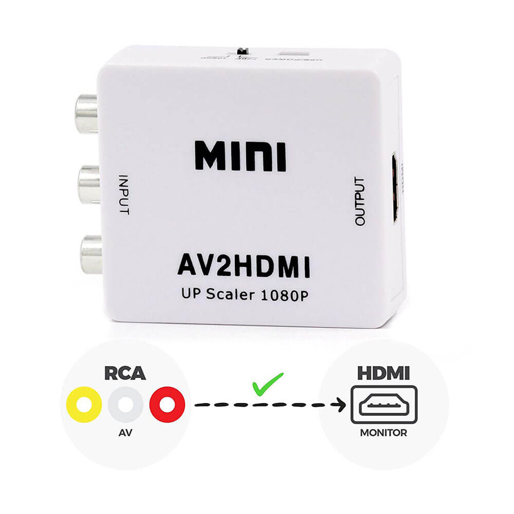 Mini Adaptateur Convertisseur Hdmi vers Rca/ Rca vers Hdmi 1080p+Cable