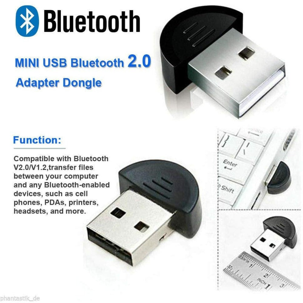 Adaptateur USB 2.0 Bluetooth Dongle pour PC, casque stéréo de bureau,  clavier, souris, prise en charge de tous les Windows 10 8.1 8 7 XP Vista