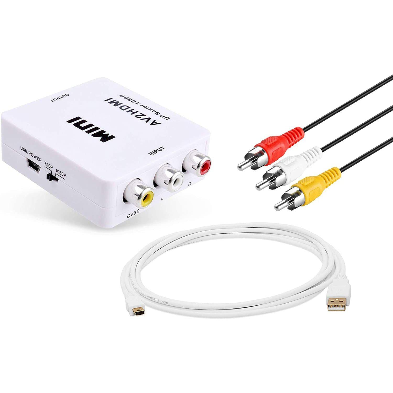 Convertisseur vidéo RCA vers HDMI pour caméra PS3 wii ps2 n64 TV STB V