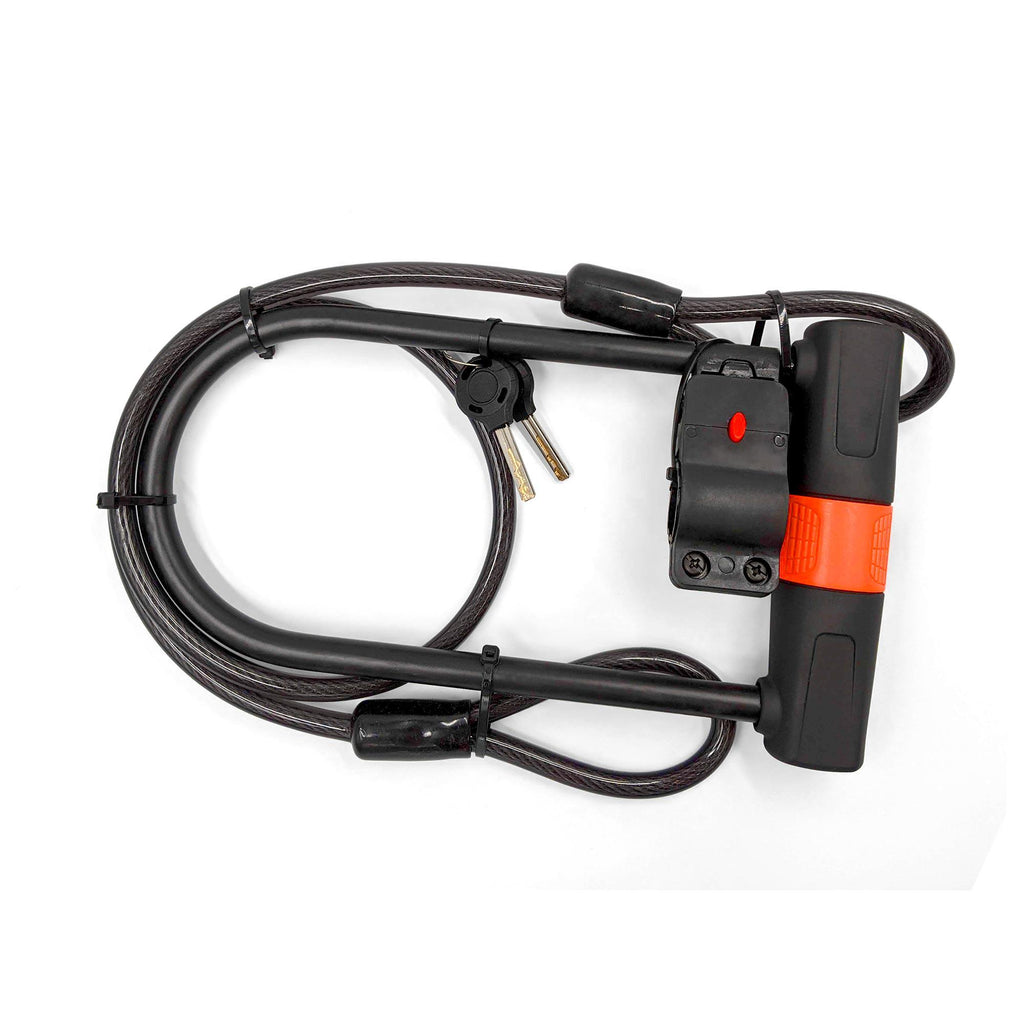 TechShark Bike Lock U-Lock with Cable and 2 Keys-Techville Store